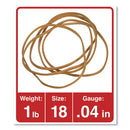 Universal® wholesale. UNIVERSAL® Rubber Bands, Size 18, 0.04" Gauge, Beige, 1 Lb Box, 1,600-pack. HSD Wholesale: Janitorial Supplies, Breakroom Supplies, Office Supplies.