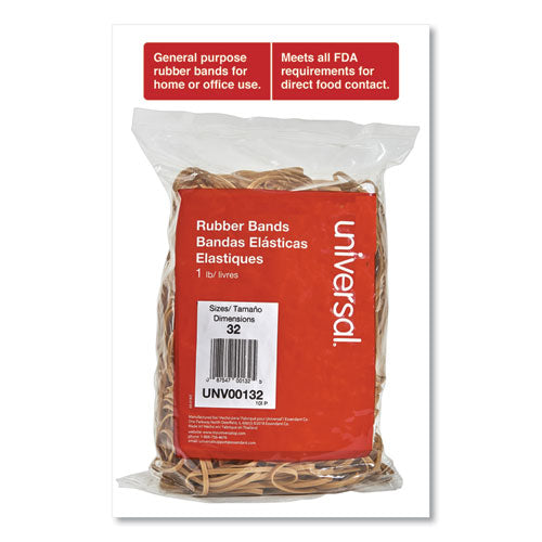 Universal® wholesale. UNIVERSAL® Rubber Bands, Size 32, 0.04" Gauge, Beige, 1 Lb Box, 820-pack. HSD Wholesale: Janitorial Supplies, Breakroom Supplies, Office Supplies.