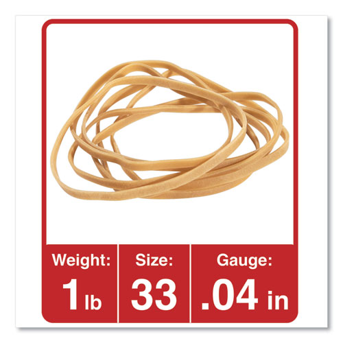 Universal® wholesale. UNIVERSAL® Rubber Bands, Size 33, 0.04" Gauge, Beige, 1 Lb Box, 640-pack. HSD Wholesale: Janitorial Supplies, Breakroom Supplies, Office Supplies.