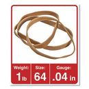 Universal® wholesale. UNIVERSAL® Rubber Bands, Size 64, 0.04" Gauge, Beige, 1 Lb Bag, 320-pack. HSD Wholesale: Janitorial Supplies, Breakroom Supplies, Office Supplies.