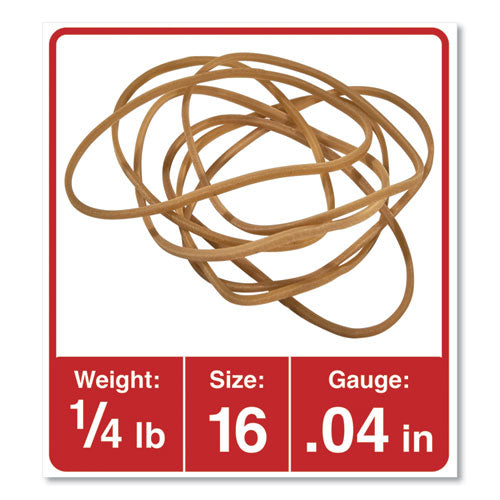 Universal® wholesale. UNIVERSAL® Rubber Bands, Size 16, 0.04" Gauge, Beige, 4 Oz Box, 475-pack. HSD Wholesale: Janitorial Supplies, Breakroom Supplies, Office Supplies.