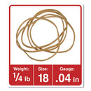 Universal® wholesale. UNIVERSAL® Rubber Bands, Size 18, 0.04" Gauge, Beige, 4 Oz Box, 400-pack. HSD Wholesale: Janitorial Supplies, Breakroom Supplies, Office Supplies.