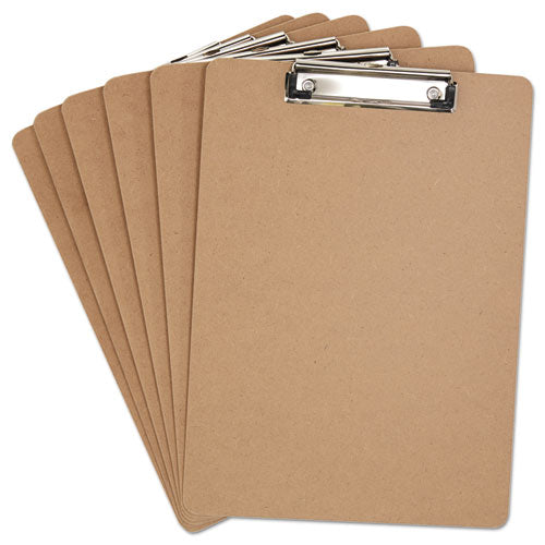 Universal® wholesale. UNIVERSAL® Hardboard Clipboard, 1-2" Capacity, Holds 8 1-2w X 12h, Brown, 6-pack. HSD Wholesale: Janitorial Supplies, Breakroom Supplies, Office Supplies.