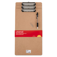 Load image into Gallery viewer, Universal® wholesale. UNIVERSAL® Hardboard Clipboard, 1-2&quot; Capacity, Holds 8 1-2w X 14h, Brown, 3-pack. HSD Wholesale: Janitorial Supplies, Breakroom Supplies, Office Supplies.