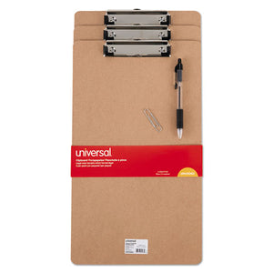 Universal® wholesale. UNIVERSAL® Hardboard Clipboard, 1-2" Capacity, Holds 8 1-2w X 14h, Brown, 3-pack. HSD Wholesale: Janitorial Supplies, Breakroom Supplies, Office Supplies.