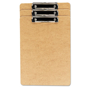 Universal® wholesale. UNIVERSAL® Hardboard Clipboard, 1-2" Capacity, Holds 8 1-2w X 14h, Brown, 3-pack. HSD Wholesale: Janitorial Supplies, Breakroom Supplies, Office Supplies.