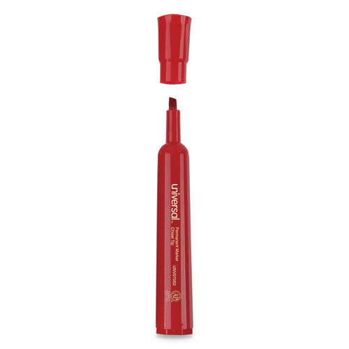 Universal™ wholesale. UNIVERSAL® Chisel Tip Permanent Marker, Broad, Red, Dozen. HSD Wholesale: Janitorial Supplies, Breakroom Supplies, Office Supplies.