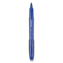 Load image into Gallery viewer, Universal™ wholesale. UNIVERSAL® Pen-style Permanent Marker, Fine Bullet Tip, Blue, Dozen. HSD Wholesale: Janitorial Supplies, Breakroom Supplies, Office Supplies.