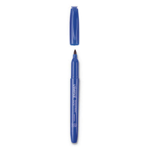 Universal™ wholesale. UNIVERSAL® Pen-style Permanent Marker, Fine Bullet Tip, Blue, Dozen. HSD Wholesale: Janitorial Supplies, Breakroom Supplies, Office Supplies.