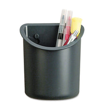 Load image into Gallery viewer, Universal® wholesale. UNIVERSAL® Recycled Plastic Cubicle Pencil Cup, 4 1-4 X 2 1-2 X 5, Charcoal. HSD Wholesale: Janitorial Supplies, Breakroom Supplies, Office Supplies.