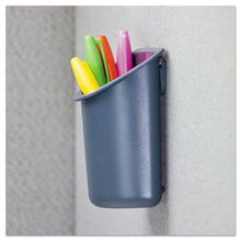 Load image into Gallery viewer, Universal® wholesale. UNIVERSAL® Recycled Plastic Cubicle Pencil Cup, 4 1-4 X 2 1-2 X 5, Charcoal. HSD Wholesale: Janitorial Supplies, Breakroom Supplies, Office Supplies.