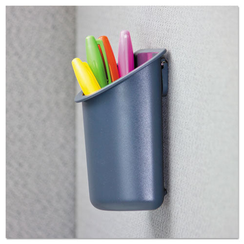 Universal® wholesale. UNIVERSAL® Recycled Plastic Cubicle Pencil Cup, 4 1-4 X 2 1-2 X 5, Charcoal. HSD Wholesale: Janitorial Supplies, Breakroom Supplies, Office Supplies.