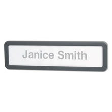 Load image into Gallery viewer, Universal® wholesale. UNIVERSAL® Recycled Cubicle Nameplate With Rounded Corners, 9 X 2 1-2, Charcoal. HSD Wholesale: Janitorial Supplies, Breakroom Supplies, Office Supplies.