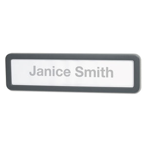 Universal® wholesale. UNIVERSAL® Recycled Cubicle Nameplate With Rounded Corners, 9 X 2 1-2, Charcoal. HSD Wholesale: Janitorial Supplies, Breakroom Supplies, Office Supplies.