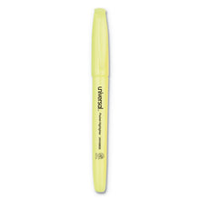 Load image into Gallery viewer, Universal™ wholesale. UNIVERSAL® Pocket Highlighters, Chisel Tip, Fluorescent Yellow, 36-pack. HSD Wholesale: Janitorial Supplies, Breakroom Supplies, Office Supplies.