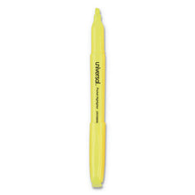 Load image into Gallery viewer, Universal™ wholesale. UNIVERSAL® Pocket Highlighters, Chisel Tip, Fluorescent Yellow, 36-pack. HSD Wholesale: Janitorial Supplies, Breakroom Supplies, Office Supplies.