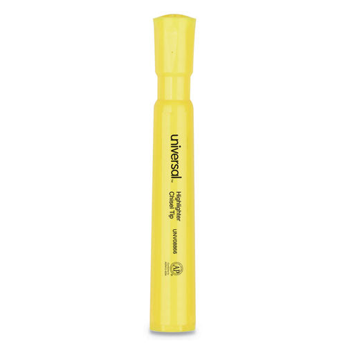 Universal™ wholesale. UNIVERSAL® Desk Highlighters, Chisel Tip, Fluorescent Yellow, 36-pack. HSD Wholesale: Janitorial Supplies, Breakroom Supplies, Office Supplies.