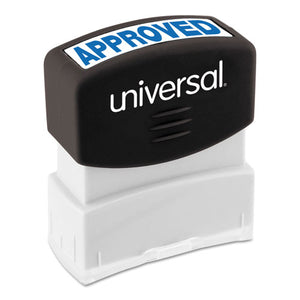 Universal® wholesale. UNIVERSAL® Message Stamp, Approved, Pre-inked One-color, Blue. HSD Wholesale: Janitorial Supplies, Breakroom Supplies, Office Supplies.