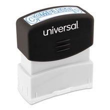 Load image into Gallery viewer, Universal® wholesale. UNIVERSAL® Message Stamp, Completed, Pre-inked One-color, Blue Ink. HSD Wholesale: Janitorial Supplies, Breakroom Supplies, Office Supplies.