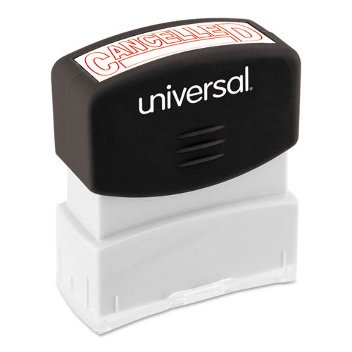 Universal® wholesale. UNIVERSAL® Message Stamp, Cancelled, Pre-inked One-color, Red. HSD Wholesale: Janitorial Supplies, Breakroom Supplies, Office Supplies.