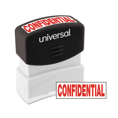 Universal® wholesale. UNIVERSAL® Message Stamp, Confidential, Pre-inked One-color, Red. HSD Wholesale: Janitorial Supplies, Breakroom Supplies, Office Supplies.