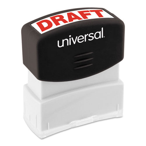 Universal® wholesale. UNIVERSAL® Message Stamp, Draft, Pre-inked One-color, Red. HSD Wholesale: Janitorial Supplies, Breakroom Supplies, Office Supplies.