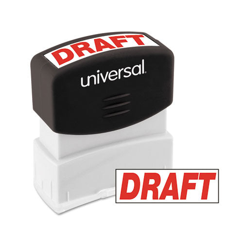 Universal® wholesale. UNIVERSAL® Message Stamp, Draft, Pre-inked One-color, Red. HSD Wholesale: Janitorial Supplies, Breakroom Supplies, Office Supplies.