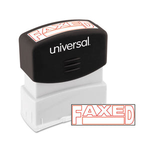 Universal® wholesale. UNIVERSAL® Message Stamp, Faxed, Pre-inked One-color, Red. HSD Wholesale: Janitorial Supplies, Breakroom Supplies, Office Supplies.