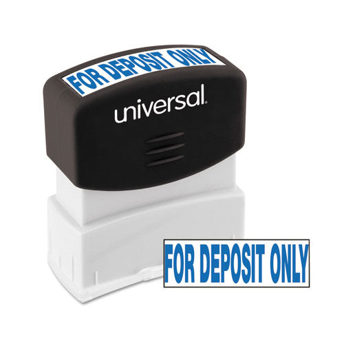 Universal® wholesale. UNIVERSAL® Message Stamp, For Deposit Only, Pre-inked One-color, Blue. HSD Wholesale: Janitorial Supplies, Breakroom Supplies, Office Supplies.