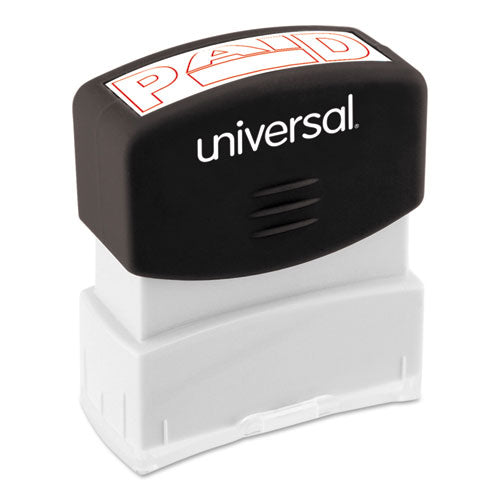 Universal® wholesale. UNIVERSAL® Message Stamp, Paid, Pre-inked One-color, Red. HSD Wholesale: Janitorial Supplies, Breakroom Supplies, Office Supplies.