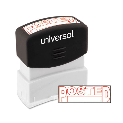 Universal® wholesale. UNIVERSAL® Message Stamp, Posted, Pre-inked One-color, Red. HSD Wholesale: Janitorial Supplies, Breakroom Supplies, Office Supplies.