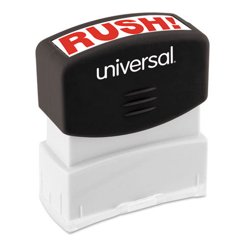 Universal® wholesale. UNIVERSAL® Message Stamp, Rush, Pre-inked One-color, Red. HSD Wholesale: Janitorial Supplies, Breakroom Supplies, Office Supplies.