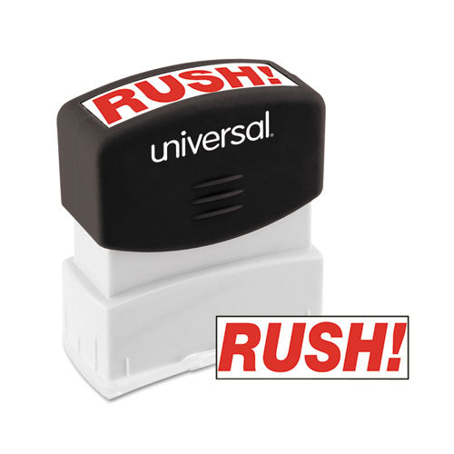 Universal® wholesale. UNIVERSAL® Message Stamp, Rush, Pre-inked One-color, Red. HSD Wholesale: Janitorial Supplies, Breakroom Supplies, Office Supplies.
