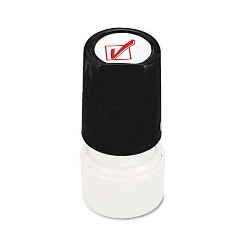 Universal® wholesale. UNIVERSAL® Round Message Stamp, Check Mark, Pre-inked-re-inkable, Red. HSD Wholesale: Janitorial Supplies, Breakroom Supplies, Office Supplies.