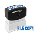Universal® wholesale. UNIVERSAL® Message Stamp, File Copy, Pre-inked One-color, Blue. HSD Wholesale: Janitorial Supplies, Breakroom Supplies, Office Supplies.