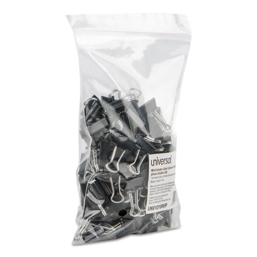 Universal® wholesale. UNIVERSAL® Binder Clips In Zip-seal Bag, Mini, Black-silver, 144-pack. HSD Wholesale: Janitorial Supplies, Breakroom Supplies, Office Supplies.