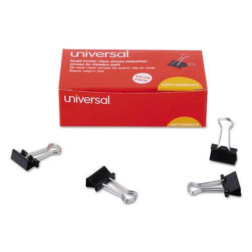 Universal® wholesale. UNIVERSAL®  Clips, Small, Black-silver, 36-pack. HSD Wholesale: Janitorial Supplies, Breakroom Supplies, Office Supplies.