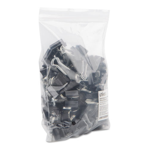 Universal® wholesale. UNIVERSAL® Binder Clips In Zip-seal Bag, Small, Black-silver, 144-pack. HSD Wholesale: Janitorial Supplies, Breakroom Supplies, Office Supplies.