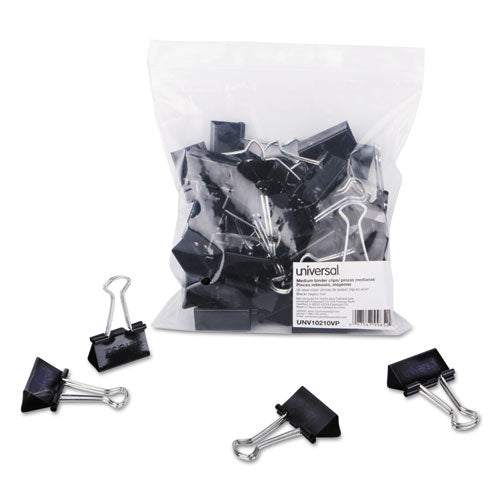 Universal® wholesale. UNIVERSAL® Binder Clips In Zip-seal Bag, Medium, Black-silver, 36-pack. HSD Wholesale: Janitorial Supplies, Breakroom Supplies, Office Supplies.