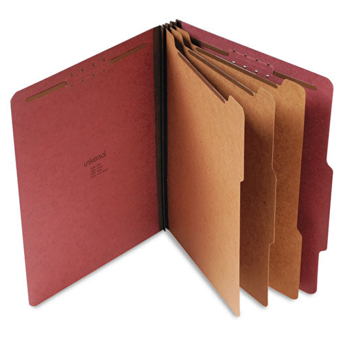 Universal® wholesale. UNIVERSAL® Eight-section Pressboard Classification Folders, 3 Dividers, Letter Size, Red, 10-box. HSD Wholesale: Janitorial Supplies, Breakroom Supplies, Office Supplies.