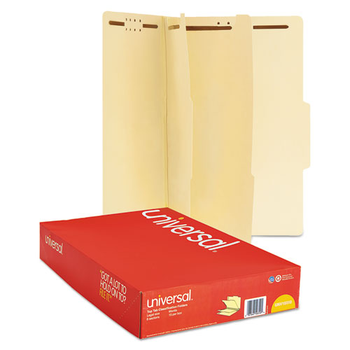 Universal® wholesale. UNIVERSAL® Six-section Classification Folders, 2 Dividers, Legal Size, Manila, 15-box. HSD Wholesale: Janitorial Supplies, Breakroom Supplies, Office Supplies.