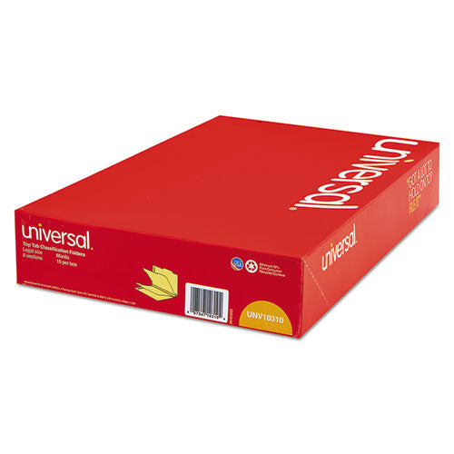 Universal® wholesale. UNIVERSAL® Six-section Classification Folders, 2 Dividers, Legal Size, Manila, 15-box. HSD Wholesale: Janitorial Supplies, Breakroom Supplies, Office Supplies.