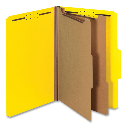 Universal® wholesale. UNIVERSAL® Bright Colored Pressboard Classification Folders, 2 Dividers, Legal Size, Yellow, 10-box. HSD Wholesale: Janitorial Supplies, Breakroom Supplies, Office Supplies.