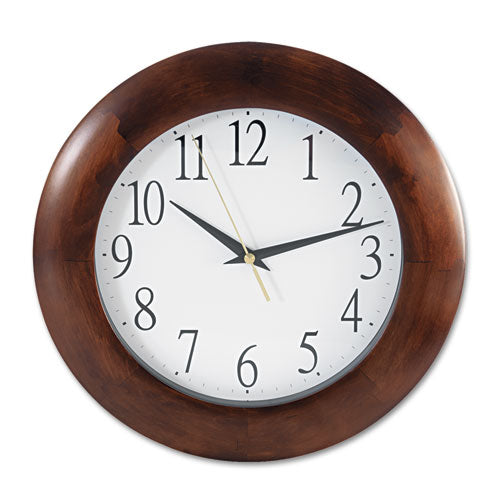 Universal® wholesale. UNIVERSAL® Round Wood Wall Clock, 12.75" Overall Diameter, Cherry Case, 1 Aa (sold Separately). HSD Wholesale: Janitorial Supplies, Breakroom Supplies, Office Supplies.