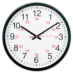 Universal® wholesale. UNIVERSAL 24-hour Round Wall Clock, 12.63" Overall Diameter, Black Case, 1 Aa (sold Separately). HSD Wholesale: Janitorial Supplies, Breakroom Supplies, Office Supplies.