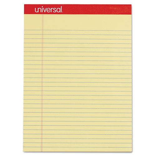 Universal® wholesale. UNIVERSAL® Perforated Writing Pads, Wide-legal Rule, 8.5 X 11.75, Canary, 50 Sheets, Dozen. HSD Wholesale: Janitorial Supplies, Breakroom Supplies, Office Supplies.