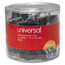 Universal® wholesale. UNIVERSAL Binder Clips In Dispenser Tub, Assorted Sizes, Black-silver, 60-pack. HSD Wholesale: Janitorial Supplies, Breakroom Supplies, Office Supplies.
