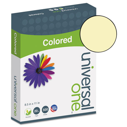 Universal® wholesale. UNIVERSAL Deluxe Colored Paper, 20lb, 8.5 X 11, Canary, 500-ream. HSD Wholesale: Janitorial Supplies, Breakroom Supplies, Office Supplies.