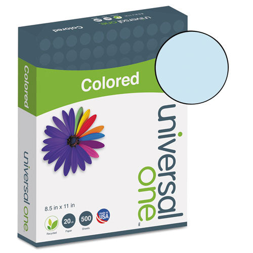Universal® wholesale. UNIVERSAL Deluxe Colored Paper, 20lb, 8.5 X 11, Blue, 500-ream. HSD Wholesale: Janitorial Supplies, Breakroom Supplies, Office Supplies.