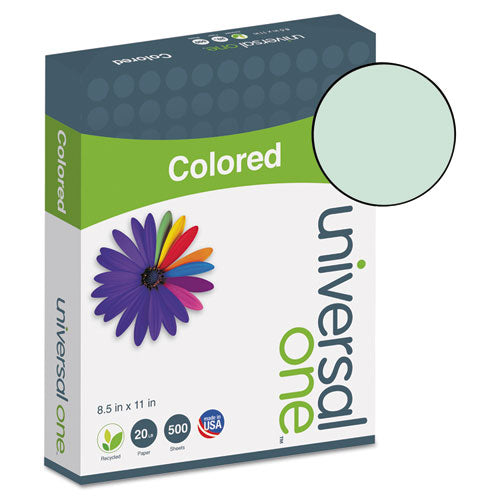 Universal® wholesale. UNIVERSAL Deluxe Colored Paper, 20lb, 8.5 X 11, Green, 500-ream. HSD Wholesale: Janitorial Supplies, Breakroom Supplies, Office Supplies.